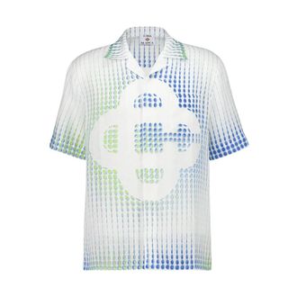 Casablanca Dots Korte Mouw Linnen Shirt - Heren - Korte mouwen Overhemden - Veelkleurig - S - Linnen - Overhemden