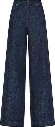 Cruna Wide-Leg Dark Denim High Waist Trousers