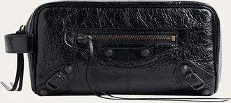 Balenciaga Mens Le City Leather Toiletry Bag