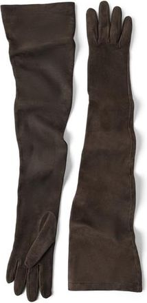 Brunello Cucinelli Couture suede gloves in Rust Brown at Nordstrom, Size Small