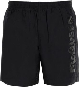 Alexander McQueen Graffiti Logo Zwemshorts - Heren - Korte broeken - Zwart - Maat: S Polyamide