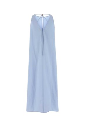 Agnona Womens Light Blue Poplin Dress Lightbluecloud Exterior: Cotton Abiti