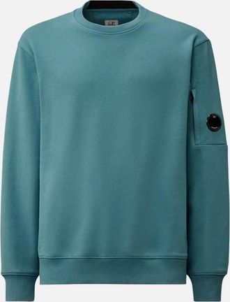 C.P. Company Mens C.P. Company Diagonal Raised Fleece Crewneck Aegean Blue Sweatshirt - Size: 36