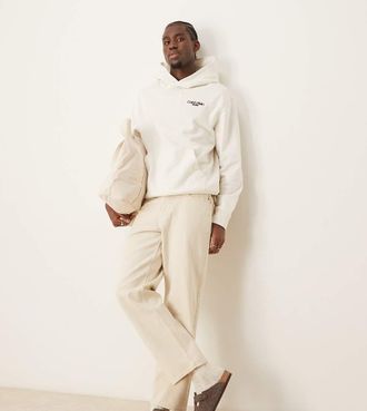 Calvin Klein Jeans logo backprint hoodie in off white - ASOS Exclusive