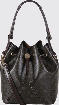 Tory Burch Borsa T Monogram Mini Tory Burch in cotone spalmato saffiano con monogram all over