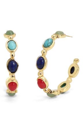Petit Moments Bari Large Hoop Earrings in Gold/Multi at Nordstrom