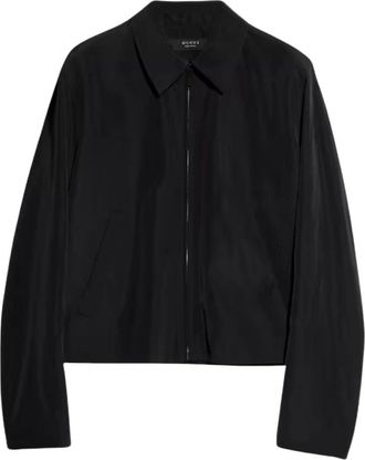 Gucci Cotton Acetate Faille Ritshas - Heren - Bomber jackets - Zwart - M - Katoen - Jassen