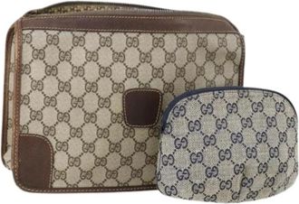 Gucci Pre-owned Clutches, female, Beige, Size: ONE SIZE Pre-owned Canvas Clutch