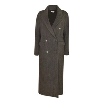 P.A.R.O.S.H. Double-Breasted Coats, female, Gray, Size: XS Parosh Coats Grey