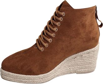 Generic Lace-up ankle boots womens suede ankle boots wedge heel lace-up boots zip womens boots platform low shoes biker boots high-top trainers lace-up boots 