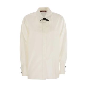 Max Mara Roll - Cotton AND Silk Poplin Shirt - Blouses & Shirts - Mujer - Blanco - M
