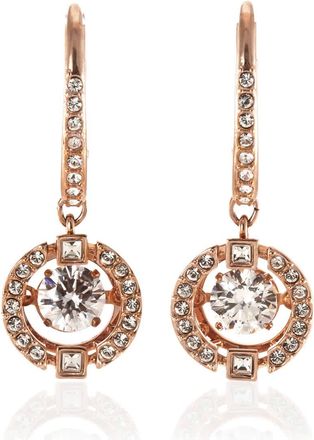 Swarovski Rose-gold Tone Plated Sparkling Dance Pierced Earrings