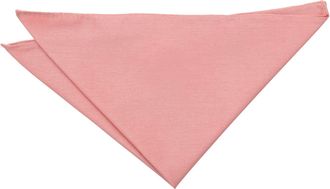 DQT Plain Shantung Wedding Handkerchief Pocket Square for Men in Peach Pink