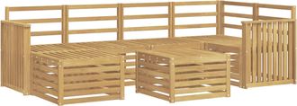 vidaXL Conjunto De Sof&aacute;s De Exterior 7 Uds. Blanco Poli&eacute;ster Vidaxl