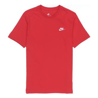 Nike Solid Color Embroidered Small Round Neck Short Sleeve Red AR4999-657