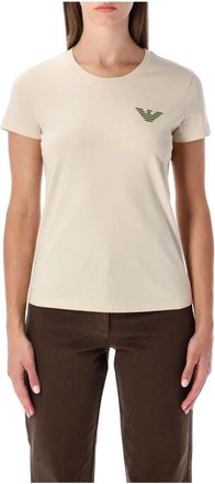 Emporio Armani Tops, Dames, Beige, S, Katoen, Urban Edge Katoenen T-shirt