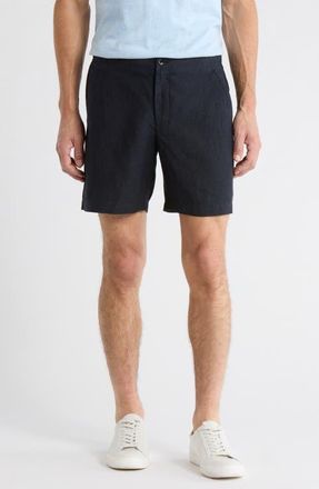 Nordstrom Flat Front Linen Chino Shorts in Navy Sapphire at Nordstrom, Size Xx-Large