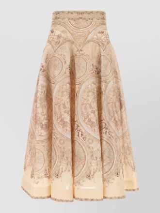 Zimmermann printed linen silk full skirt