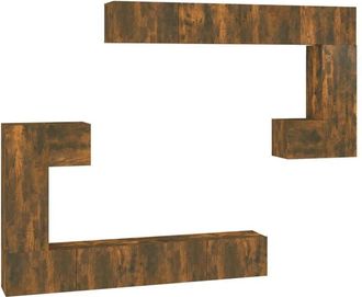 vidaXL Wall-mounted TV Cabinet Smoked Oak Engineered Wood vidaXL