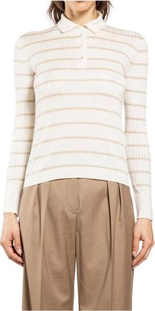 Max Mara Gitano Polo Sweater - Dames - Polos - Wit - L - Kasjmier - Tops