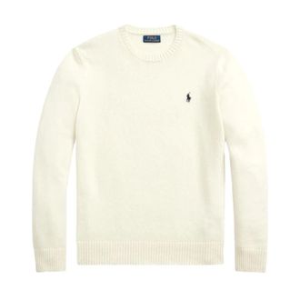 Polo Ralph Lauren Round-neck Knitwear, male, Beige, S, Casual Beige Wool Cashmere Jumper