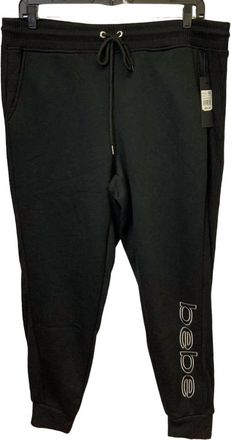 Bebe Womens Ribbed Side Inserts Jogger In Black