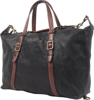 Coach Black Brown Leather Tote Bag (Pre-Owned)