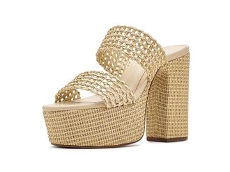 Schutz Aberdeen Womens Sandals Natural/Gold : 10.5 M, Leather