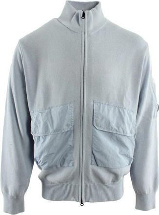 C.P. Company Lens Knit Cardigan - Heren - Vesten - Blauw - XL - Katoen - Truien & Vesten