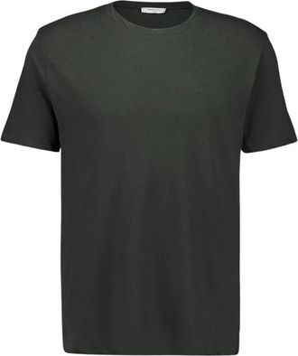 Boglioli Donkergroene Katoenen Linnen Crew Neck T-Shirt - Heren - T-shirts - Groen - 2XL - Katoen - Tops