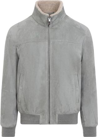 Canali Geitensu&egrave;de Blouson - Heren - Leren en Su&egrave;de Jassen - Grijs - M - Su&egrave;de - Jassen