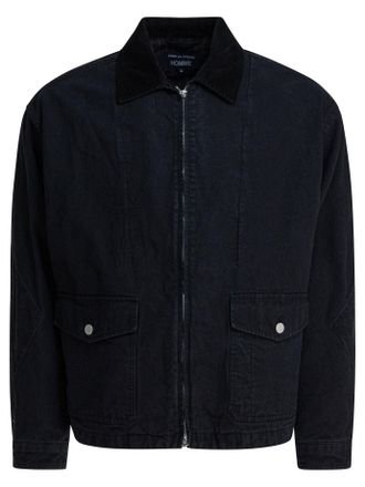 Comme Des Garçons Denim Jacket With Zipper Jackets And Coats Nero-Uomo