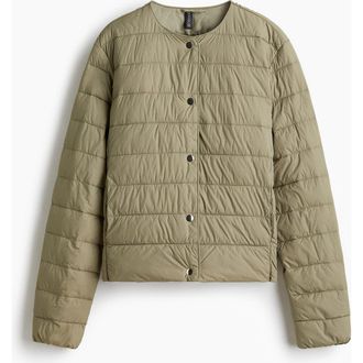 H&M Quilted Jacket in Khaki Green at Nordstrom, Size Xx-Large
