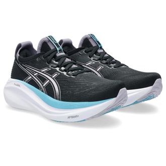 Asics Laufschuh ASICS GEL-NIMBUS 27, Damen, Gr. 39, schwarz (schwarz, dusk violet), Textil, Schuhe Laufschuh