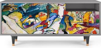 StoryZ Mueble de TV multicolores 2 cajones y 2 puertas L 125 cm