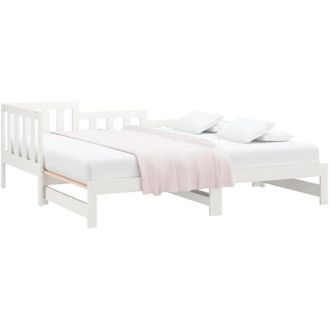 vidaXL Pull-out Day Bed without Mattress White 2x(90x190) cm vidaXL