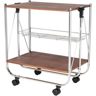 WENKO Camarera Plegable Madera Nogal 713003 Wenko