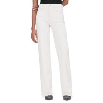 Frame Denim Le Jane Wide Leg Raw Fray Jeans In Au Natural Clean