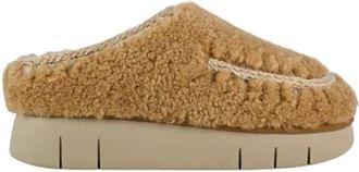 Mou Stijlvolle klomp met maxi-stiksels - Dames - Slip ons - Bruin - 40 EU - Schoenen