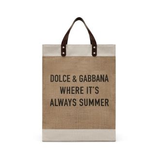 Dolce & Gabbana Straight Broeken - Heren - Shoppers - Beige - ONE Size - Katoen - Tassen