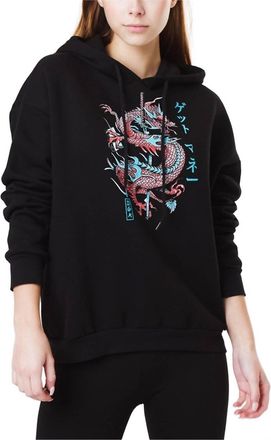 AMBAR Dragon Fleece Hoodie In Black