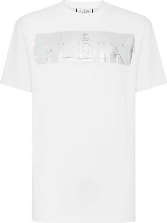 Philipp Plein Tops, Heren, Wit, L, Katoen, T-Shirt Ronde Hals