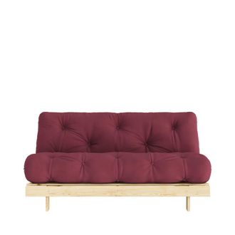 Karup Design Sof&aacute; cama de 160x200cm en madera natural y tela - Burdeos
