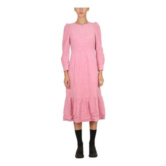 Baum Und Pferdgarten Aleema Midi Jurk - Dames - Casual kleedjes - Roze - S - Katoen - Kleedjes