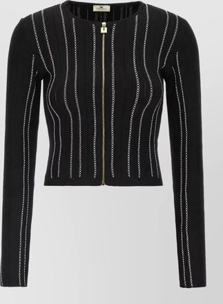 Elisabetta Franchi cropped slim-fit knit jacket