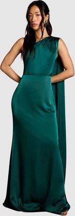 Coast One Shoulder Maxi Dress in Emerald at Nordstrom, Size 14