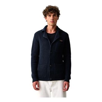 Aeronautica Cardigan - Heren - Truien - Blauw - Maat: 2XL Katoen