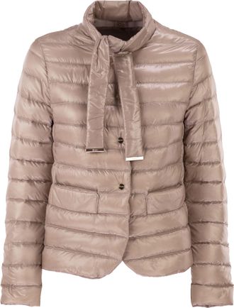 Herno ultralicht donsjack met strikhals