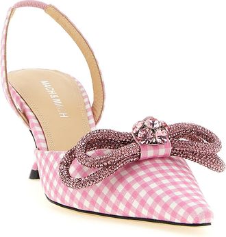 Mach & Mach Womens Double Bow Slingback Heel Pink