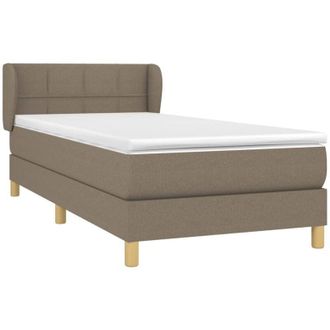 vidaXL Cama Box Spring Con Colch&oacute;n Tela Gris Taupe 80x200 Cm Vidaxl